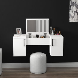 Hanah Home Mesa de Maquillaje Mercan Blanco con Espejo